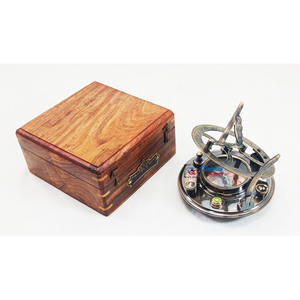 Brújula de reloj de sol de latón con caja para acampar, senderismo, estilo Vintage, mapa marino náutico, brújula para exteriores, brújula magnética - Product Image 5