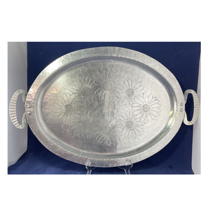 ถาดอลูมิเนียมสำหรับตกแต่งทำด้วยมือพร้อมที่จับถาดอลูมิเนียมดีไซน์ดอกไม้ - Product Image 4