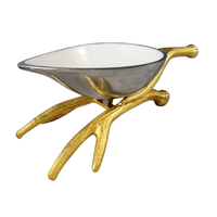 Bol de service de nourriture de décoration de dessus de table en métal d'aluminium argenté durable fait à la main pour manger à la maison pour les dates chocolat sec 50pcs
