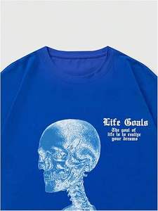 Camiseta de algodón 100% de alto gramaje con estampado DTG completo, camiseta gráfica recortada de corte holgado para hombre, camiseta de moda con estampado. - Product Image 3