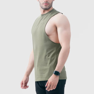 Débardeur d'entraînement pour hommes, vêtements de musculation Muscle Fitness sans manches, vêtements blancs personnalisés avec impression et service OEM - Product Image 3