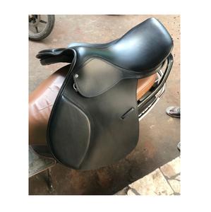 Sillín de doma inglés de cuero DD Premium negro genuino de la mejor calidad, asiento acolchado con tachuelas blancas, asiento suave inspeccionado Doble - Product Image 6