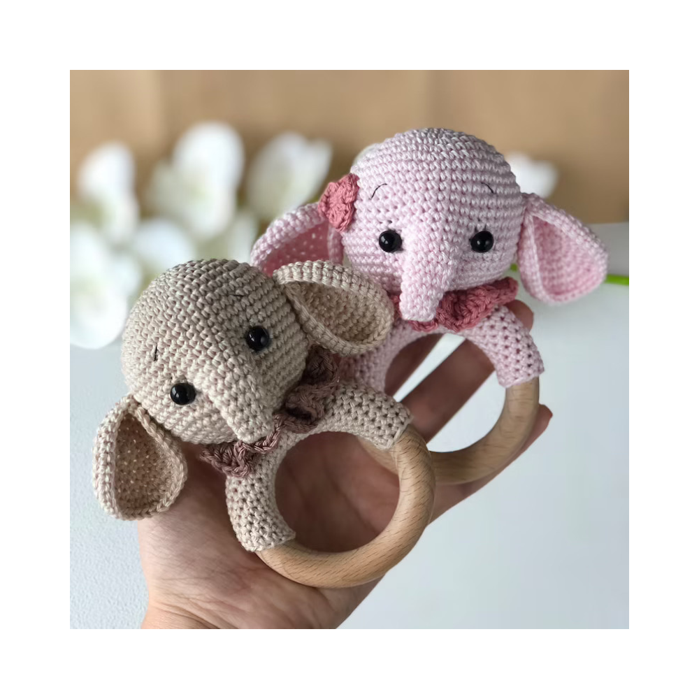 Precio barato para bebé hecho a mano Crochet Animal Set elefante
