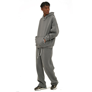 Men's Plus Size Loose Fit Sweatpants Solid Gray Cotton Drawstring Waist Casual Pants Midweight Pants & <b>Trousers</b> - Product Image 4