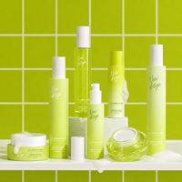 Série complète personnalisable : Kit de soins de luxe en verre – Flacon pompe à lotion jaune 30ml, 50ml, 80ml, 100ml et pot à crème 30g, 50g