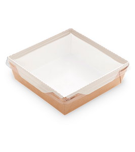 กล่องอาหารกระดาษคราฟท์ OSQ OpSalad 1200 คุณภาพดีที่สุด สำหรับอาหารกลางวัน ใช้งานได้หลากหลาย พร้อมฝาใส  รับทำโลโก้ตามสั่ง - Product Image 2