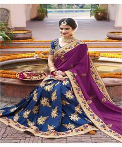 Sari exclusif avec broderie lourde et nouvelle mode, avec blouse non cousue, prix de gros dans la catégorie des vêtements ethniques - Product Image 3