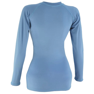 Vêtements de compression pour femmes en sublimation, rashguard personnalisé, effet délavé, UPF50+, Spandex/Polyester - Product Image 4