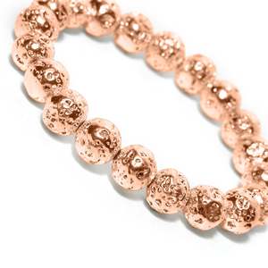 NOVAMART Fine Arihant <b>Gems</b> Unisex <b>Bracelet</b> Rose Gold Lava <b>Stone</b> Ball Astrological for Reiki Yoga Healing and Distance Charm Whol - Product Image 1
