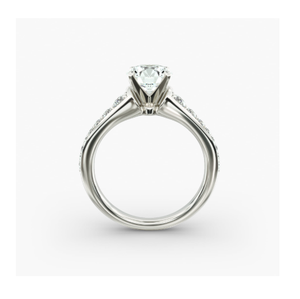 แหวนหมั้นผู้หญิงดีไซน์หรูหรา คลาสสิก วินเทจ สีเงิน ปรับแต่งได้ ประดับเพชรเม็ดเล็กๆ พร้อมอุปกรณ์เสริมเครื่องประดับ - Product Image 2