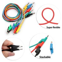 Pince crocodile fiche banane 5 couleurs pour sondes de test multimètre pour fils de test pour électronique automobile physique laboratoire blindé