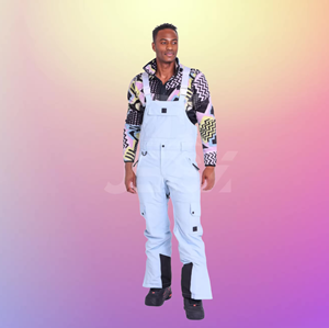 Pantalones con pechera unisex personalizables de talla grande de alto rendimiento ajuste relajado duradero impermeable transpirable impreso calentado al aire libre - Product Image 3