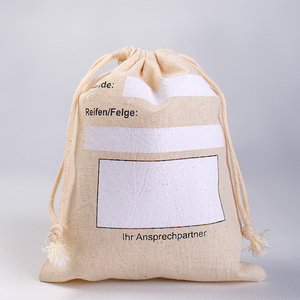 Custom Logo White Canvas Cotton Drawstring Handbag with Double Ribbon <b>Small</b> Personalized Jewelry Gift Dust Pouch for Girls - Product Image 3