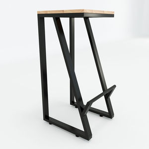SFBR003 เก้าอี้บาร์สไตล์อินดัสเทรียลขาเหล็กทรงเฉียงไม่มีพนักพิง - Product Image 2