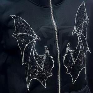 Sudaderas con capucha de diamantes de imitación para hombre de invierno de bajo precio 100% algodón con cremallera polar Color personalizado y diseño de logotipo de alta calidad - Product Image 4