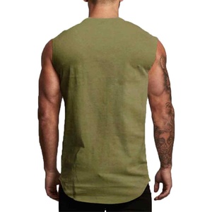 High Quality Quick Dry Breathable Eco-Friendly Spandex/Cotton 220g Fitness <b>Men's</b> Tank Tops <b>Singlet</b> Sports Gym - Product Image 2