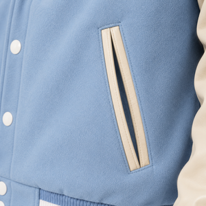 Personalized Team Varsity <b>Jacket</b> Classic Letterman Style with Custom Name Logo Rib Knit Trim and Snap Button Front Closure - Product Image 4
