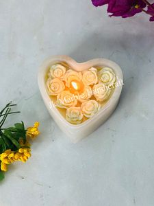 Hermoso portavelas de lujo de mármol hecho a mano en forma de corazón diseño único para la decoración del restaurante del hogar para farolillos de cumpleaños Otros - Product Image 4