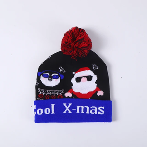 Gorro de punto personalizado para Festival de Navidad de Papá Noel, patrón de dibujos animados, bordado 3D, regalo apropiado para negocios - Product Image 5