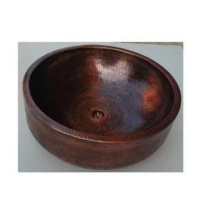 Lavabo de Cobre de Diseño de Lujo para Hoteles, Casas y Villas, Decoración de Baños, Lavabo de Cobre de Forma Redonda - Product Image 4