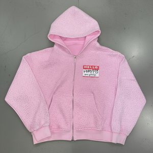 Conjunto de Sudadera con Capucha y Pantalones Deportivos Cortos de Algodón y Elastano, Personalizados, Estilo Urbano, Elásticos, con Pedrería y Cremallera - Product Image 6