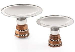 Ramadan Special Serving Tray Handmade Stainless Steel Tray for <b>Chocolate</b> & Fruits Wooden Base Dishes & Plates with Wooden Base - Product Image 6