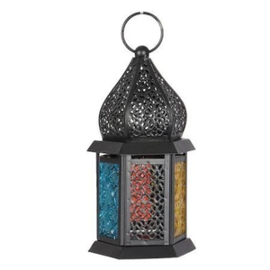 Linterna colgante de hierro azul de estilo marroquí hecha a mano ecológica de alta calidad para decoración del hogar Navidad económica - Product Image 5