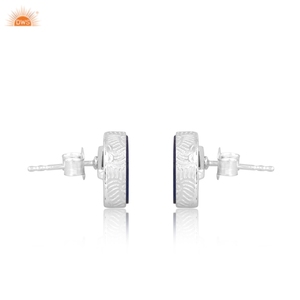 Derniers modèles Boucles d'oreilles en argent sterling 925 avec pierres précieuses en lapis-lazuli naturel Collection de bijoux éthiques pour femmes Cadeau pour elle - Product Image 3