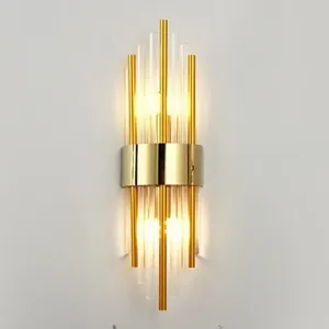 Applique murale NoctraModern Diamond LED blanc chaud avec corps en cuivre, verre et fer, styles cylindrique et conique - Product Image 4