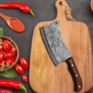 Couteau de couperet de chef en acier damas professionnel de 8 pouces avec manche en bois utilisation de boucher de cuisine à domicile de qualité - Product Image 3