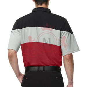 Urban <b>Colour</b> Block Polo Shirt Black Red Grey Premium Fabric Modern Fit Short Sleeve Stylish Everyday Clothing - Product Image 4
