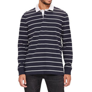 Refined Everyday Fashion Appeal Mens Color Block Long Sleeve <b>Polo</b> <b>Shirt</b> Featuring Sleek Clean Modern Trend Driven Styling - Product Image 6