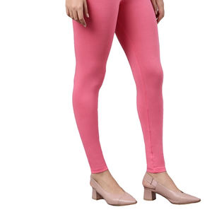 Mallas de gimnasio de cintura alta personalizadas en rosa, pantalones de yoga para mujer con realce de glúteos, mallas de compresión de punto transpirables - Product Image 4