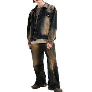 Vente directe à prix d'usine en gros de conception de logo personnalisé veste en jean pour hommes de haute qualité hiver décontracté Vintage 100% coton - Product Image 6