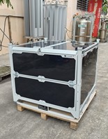 Cage de stockage pliable à revêtement de poudre personnalisée, conteneur métallique empilable en acier pour une manipulation et un transport sûrs