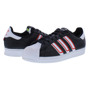 Scarpe da Passeggio Adidas Superstar da Uomo, Nero Intenso con Dettagli Bianchi e Rosso Vivace |   100% Autentico - Product Image 3