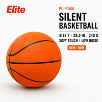 Ballon de basketball silencieux en mousse PU taille 7 (27,5 po) à faible bruit pour sports d'intérieur, rebond doux, entraînement de dribble pour enfants, personnalisation du logo disponible