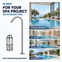 Jet de massage hydrothérapeutique col de cygne en acier inoxydable 304 à fixation au sol pour piscines d'hôtels, de complexes hôteliers et de spas bien-être