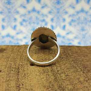 Nueva llegada diseñador bohemio 925 anillo de bodas de plata esterlina labradorita Natural de alta calidad incrustaciones de perlas de corte ovalado para fiestas - Product Image 3