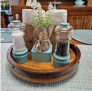 Bandeja giratoria perezosa de madera de acacia para mesa, organizador de cocina, centro de mesa decorativo 360 para encimeras - Product Image 2
