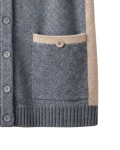 Manufacturer Blue <b>Hooded</b> Knitted Sweater Vest Wool Acrylic Sleeveless Button Front Winter <b>Cardigan</b> With Contrast Trim OEM ODM - Product Image 6