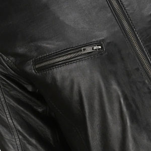 Chaqueta de Cuero Casual para Hombre, Prenda de Moda para Exteriores, Hecha de Cuero de Alta Calidad, Chaqueta para Hombre - Product Image 4