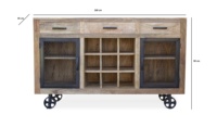 Buffet moderne industriel et rustique en bois de manguier massif Buffet de luxe pour le salon et la cuisine avec finition naturelle