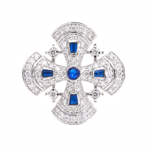 แหวนไขว้ประดับอัญมณีสีทองสไตล์วินเทจสีทอง14K ประดับเพชรธรรมชาติ0.82CTW และทับทิมทรงเจ้าหญิง - Product Image 2