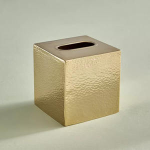 Boîte à mouchoirs en acier inoxydable argenté forme rectangulaire pour décorations de table pour la maison et l'hôtel porte-papier de soie - Product Image 6