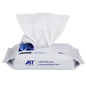 Lingettes antiseptiques à 75 % d'alcool et ions d'argent nano, paquet de 50 pour usage domestique - Product Image 4