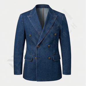 Chaqueta Vaquera Premium Transpirable para Hombre, Talla Grande, Alta Calidad, Reversible, Cuello Alto, Logotipo Frontal Personalizable, Colección de Moda - Product Image 1