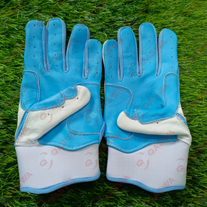 Guantes de bateo de béisbol de cuero suave y cómodos con logotipo de color personalizado con empuñadura antideslizante Guantes de softbol de puño corto - Product Image 3