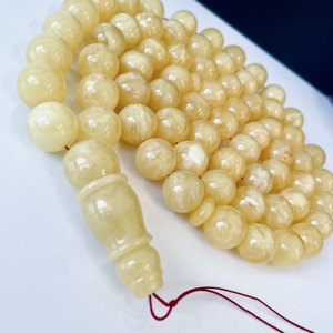 Misbaha en ambre blanc de la Baltique, 66 perles, ambre blanc naturel, prière islamique - Product Image 4