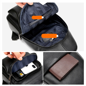 OEM venta al por mayor de cuero genuino al aire libre viajes Crossbody Sling Bags Unisex | alta calidad de cuero de oveja prendas de vestir exteriores bandolera - Product Image 3